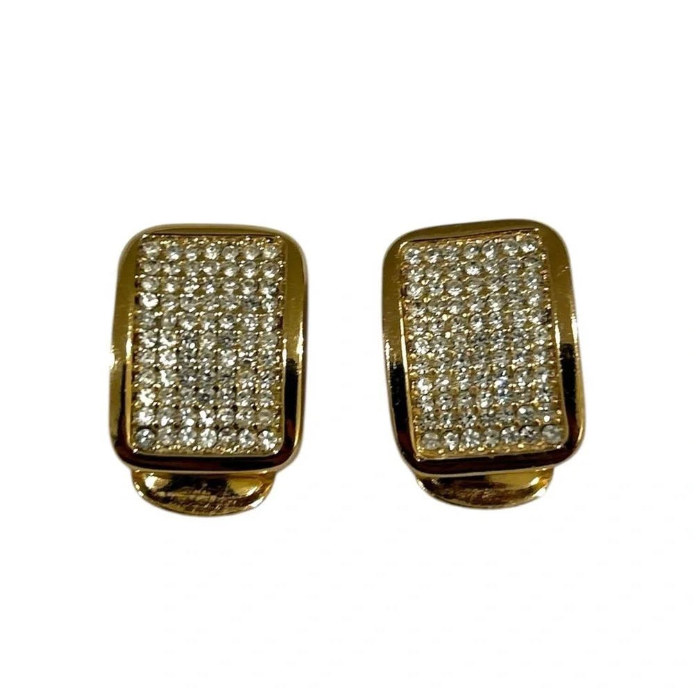 Dior Crystal Square Earrings -Preloved - Picture 2 of 4